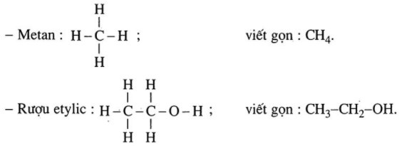 Công thức cấu tạo của metan và rượu etylic
