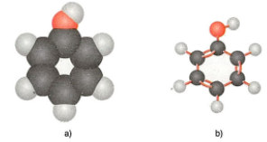 Mô hình phân tử phenol dạng đặc và rỗng