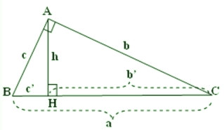 Công thức về cạnh và đường cao trong tam giác vuông