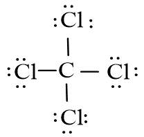 Công thức Lewis của phân tử CCl4