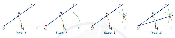 Cách vẽ tia phân giác của một góc bằng thước thẳng và compa