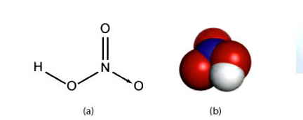 Cấu tạo của phân tử nitric acid HNO3