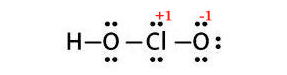 Công thức lewis của HClO2