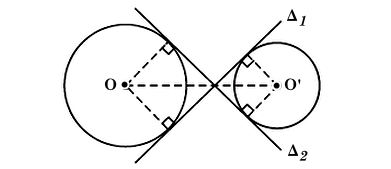 Số tiếp tuyến chung của hai đường tròn ở ngoài nhau là 4
