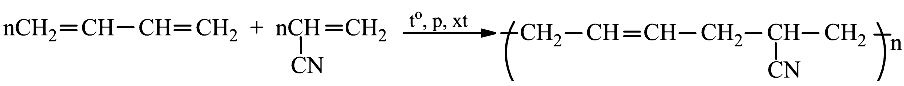 Phản ứng điều chế cao su buna-N từ buta-1,3-diene và acrylonitrile